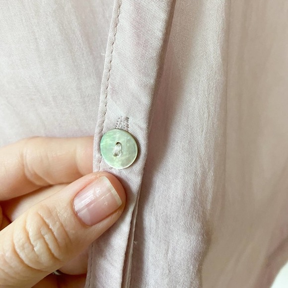 YOUNG FABULOUS & BROKE Women's Pink Russo Button Front Ruffle Sleeve Blouse sz S - Picture 4 of 8